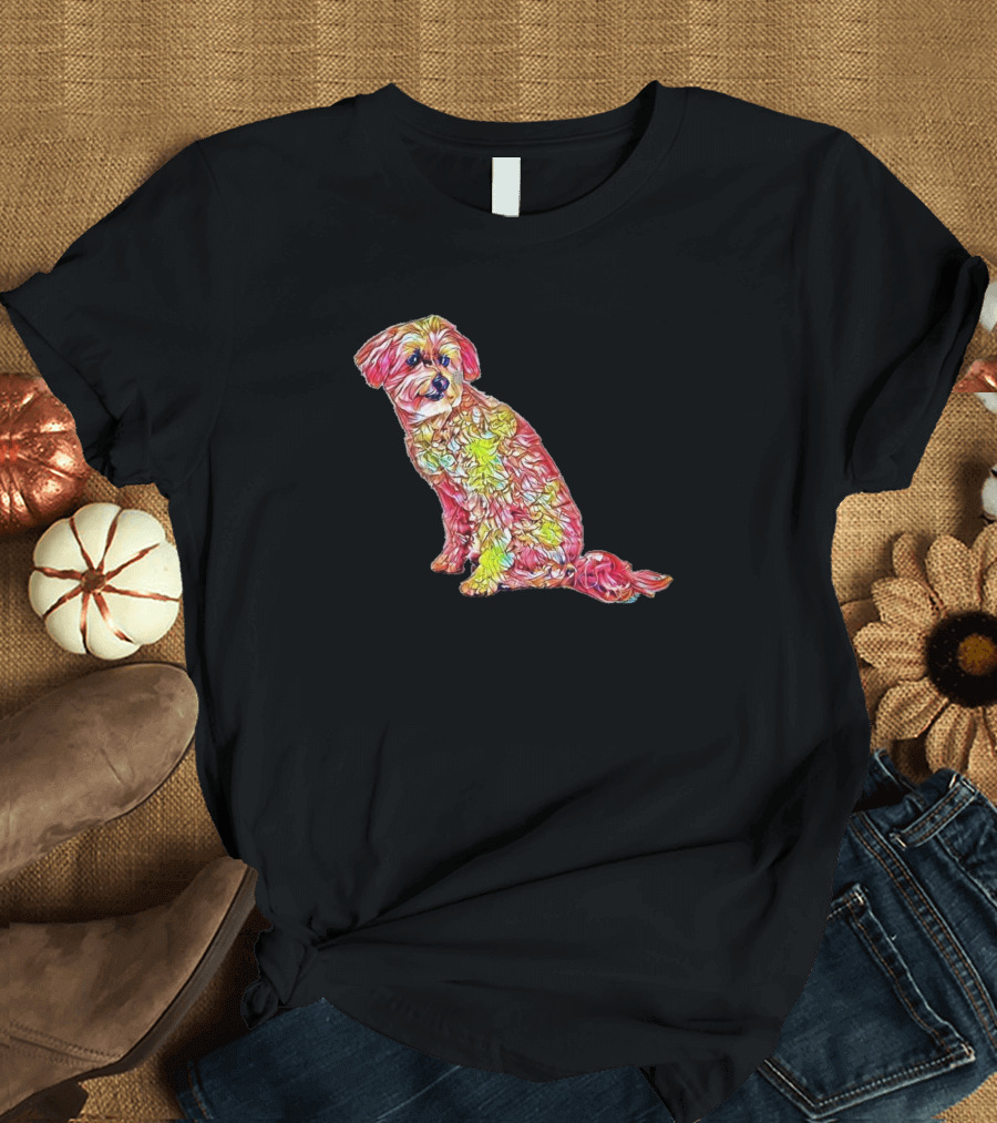 Alert Colorful Maltese and Poodle Mix T-Shirt