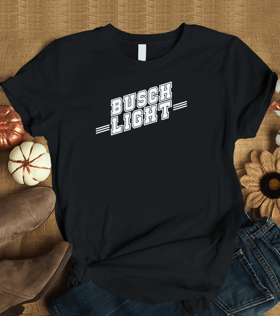 Busch Light Bold Classic Block Lettering with Stripes T-Shirt