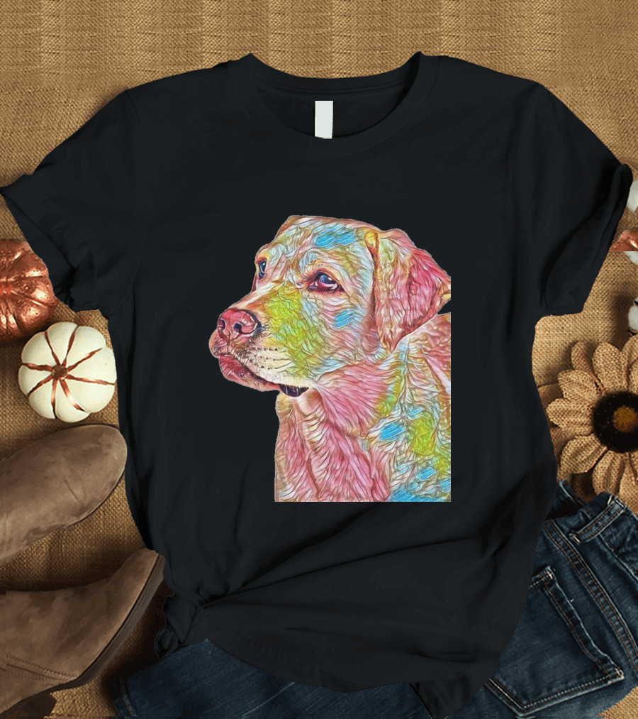 Closeup Of A Beautiful Labrador Retriever in Vibrant Colors T-Shirt