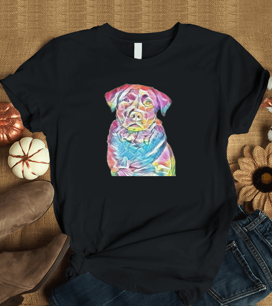 Closeup Of A Very Serious Colorful Lab T-Shirt