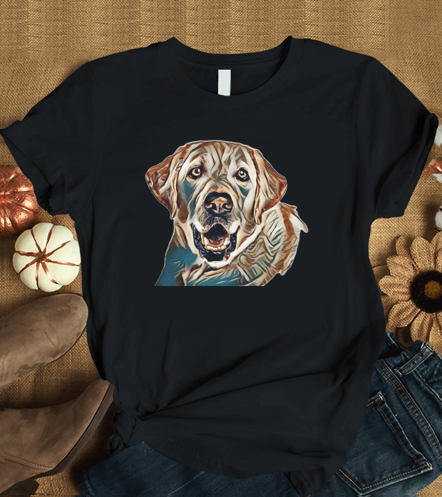 Closeup Photo of a Cute Yellow Labrador Retriever Dog Face T-Shirt