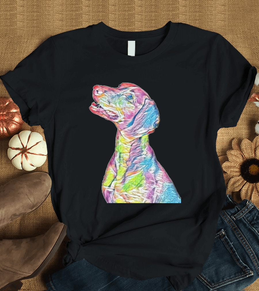 Colorful Side View of a Vizsla T-Shirt