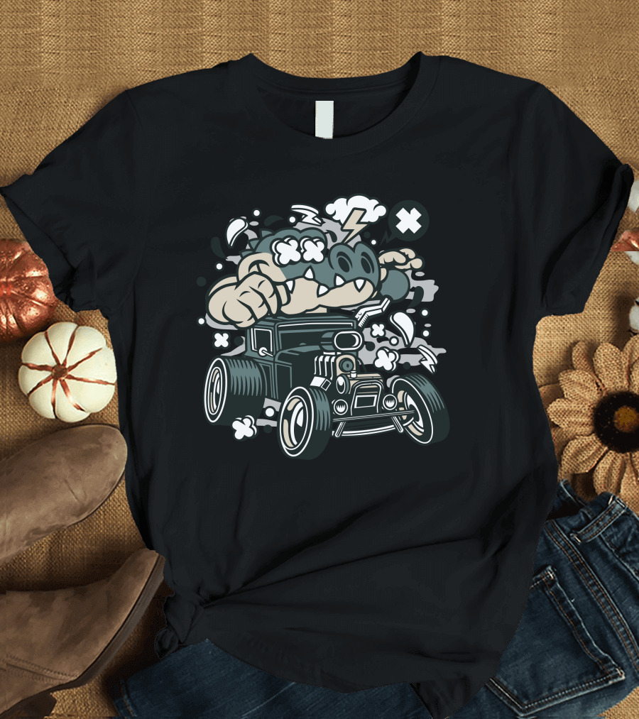 Crocodile Thunder Ride Hotrod Racing Adventure T-Shirt