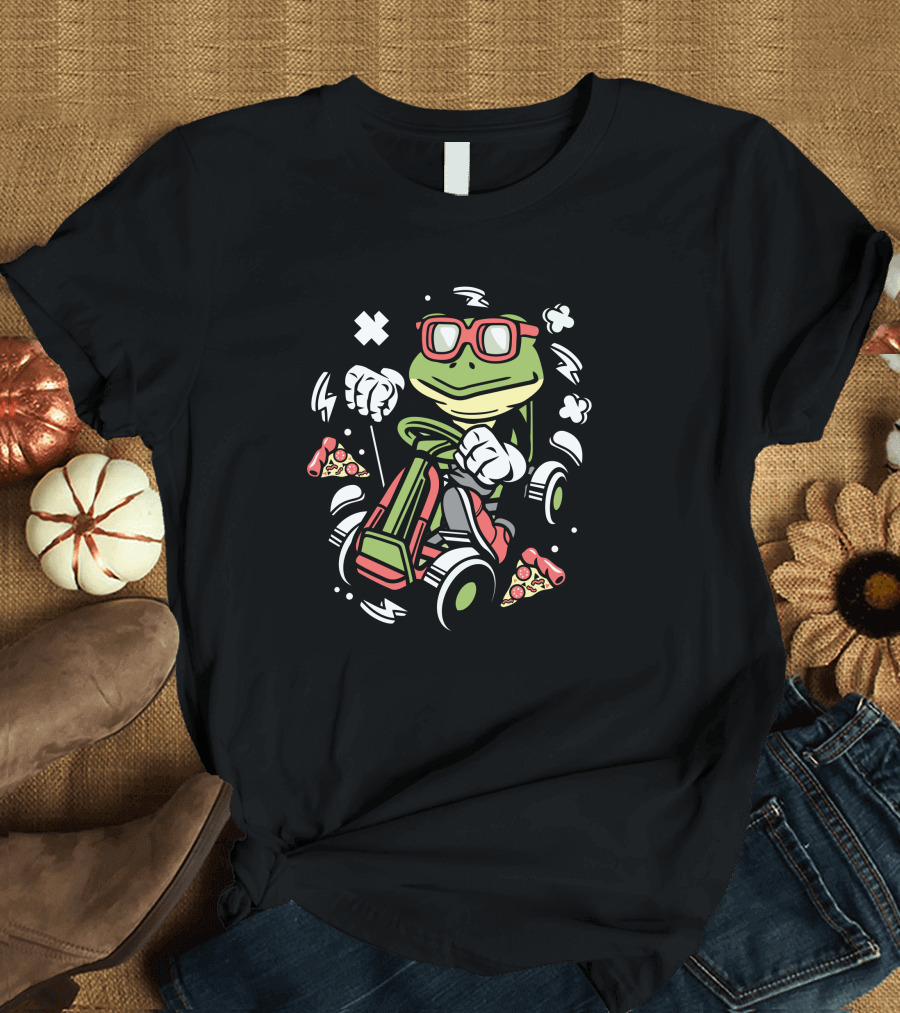 Frog Gokart Racer Pizza Power Boost T-Shirt