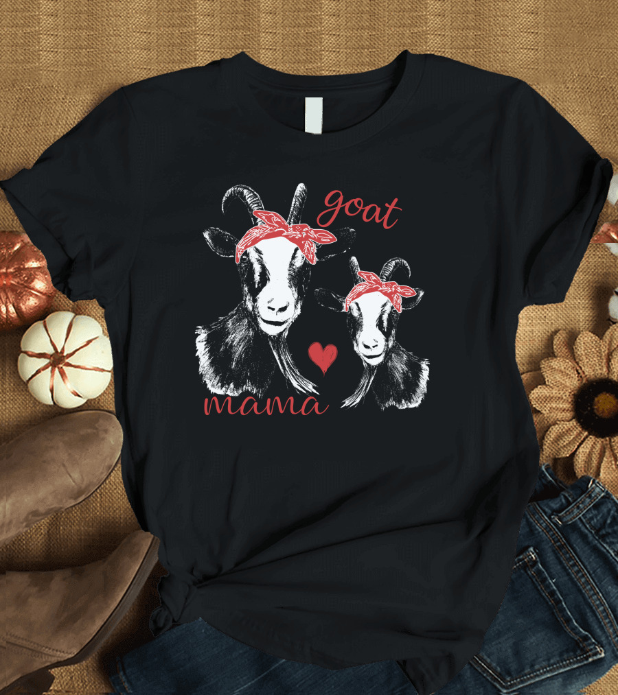 Goat Mama Red Bandana Heart Duo T-Shirt