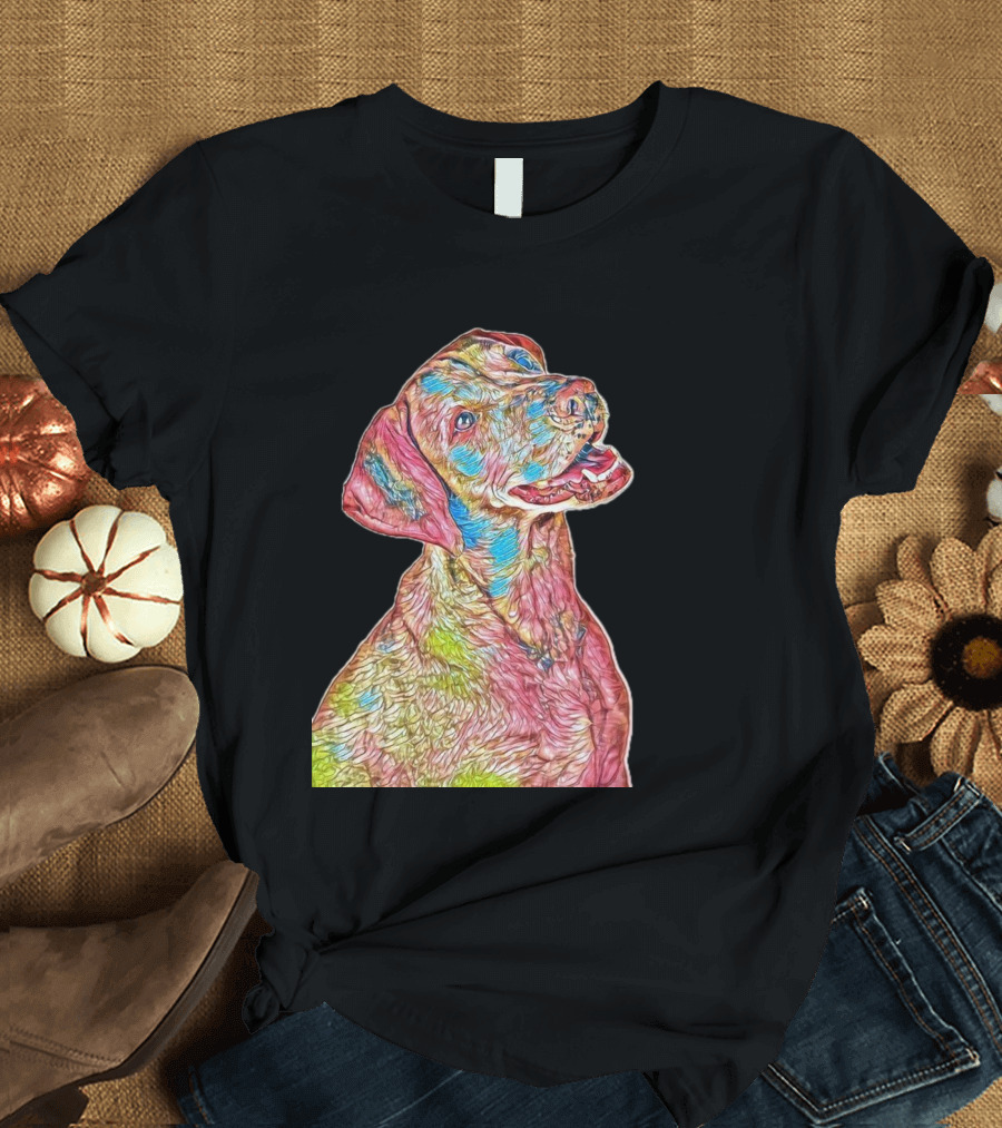 Head Shot Of A Happy Colorful Dog T-Shirt
