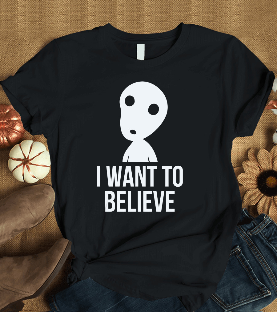I Want To Believe Alien Face Cute Funny Alien Head T-Shirt