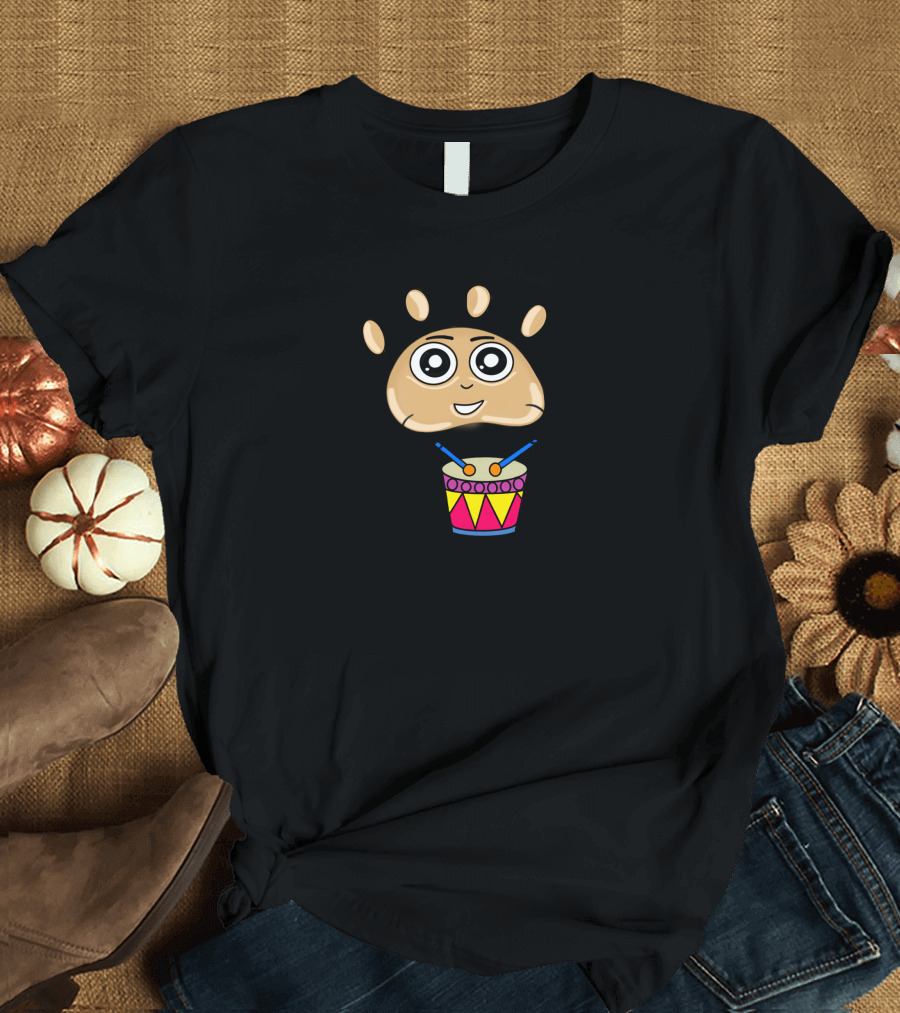 Love My Music Drum Beat Emoji with Musical Notes T-Shirt