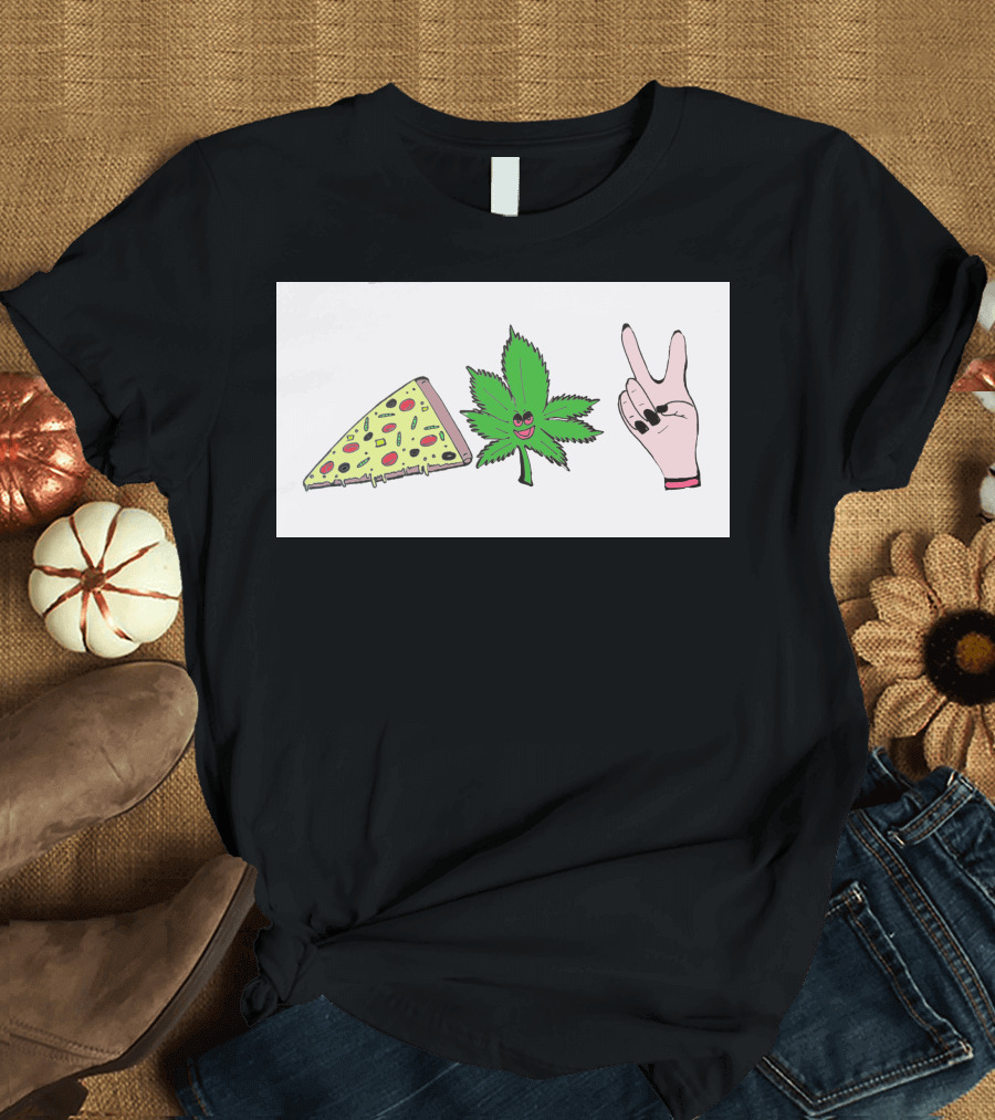 Pizza Leaf Peace Out T-Shirt