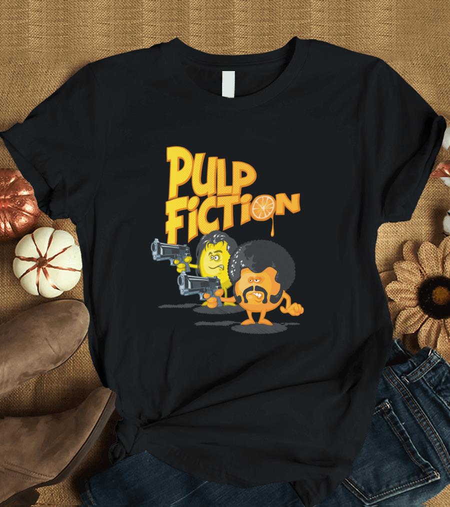 Pulp Fiction Orange Gun Characters T-Shirt