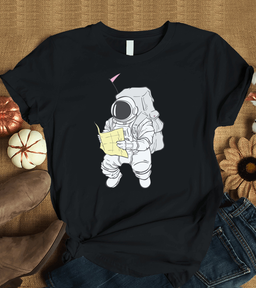 Space Tour Astronaut Map Journey T-Shirt