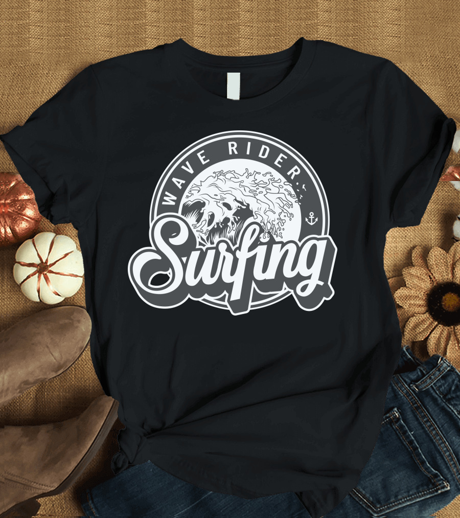 Wave Rider Surfing Wave Ocean Anchor T-Shirt