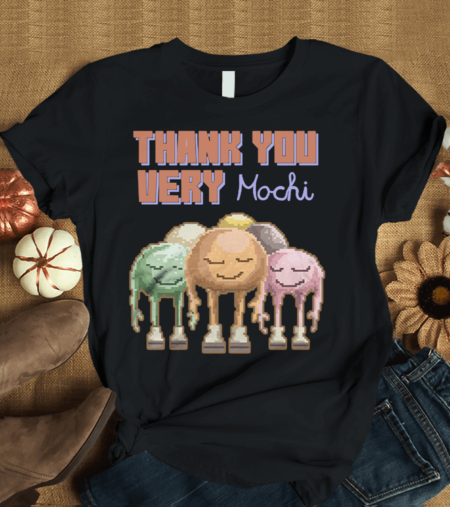 Thank You Very Mochi Cute Pixel Art Food Puns T-Shirt