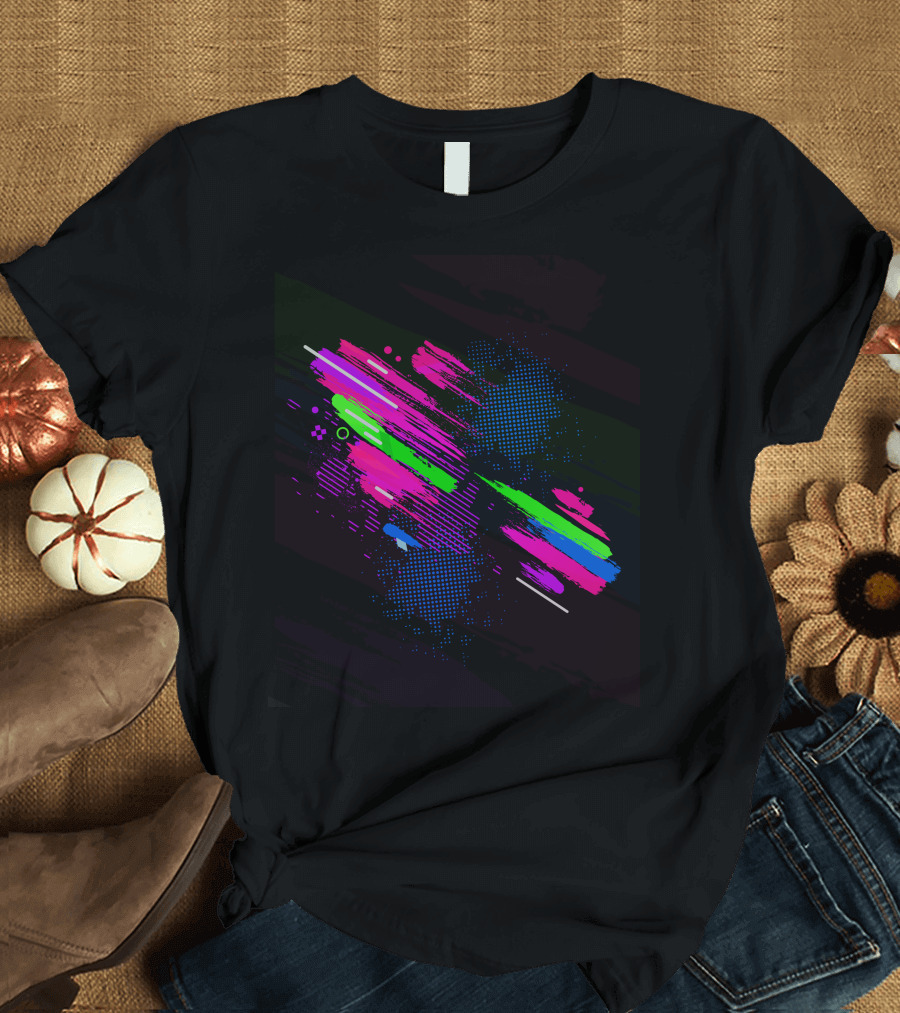 Unique Neon Grunge Vector T-Shirt