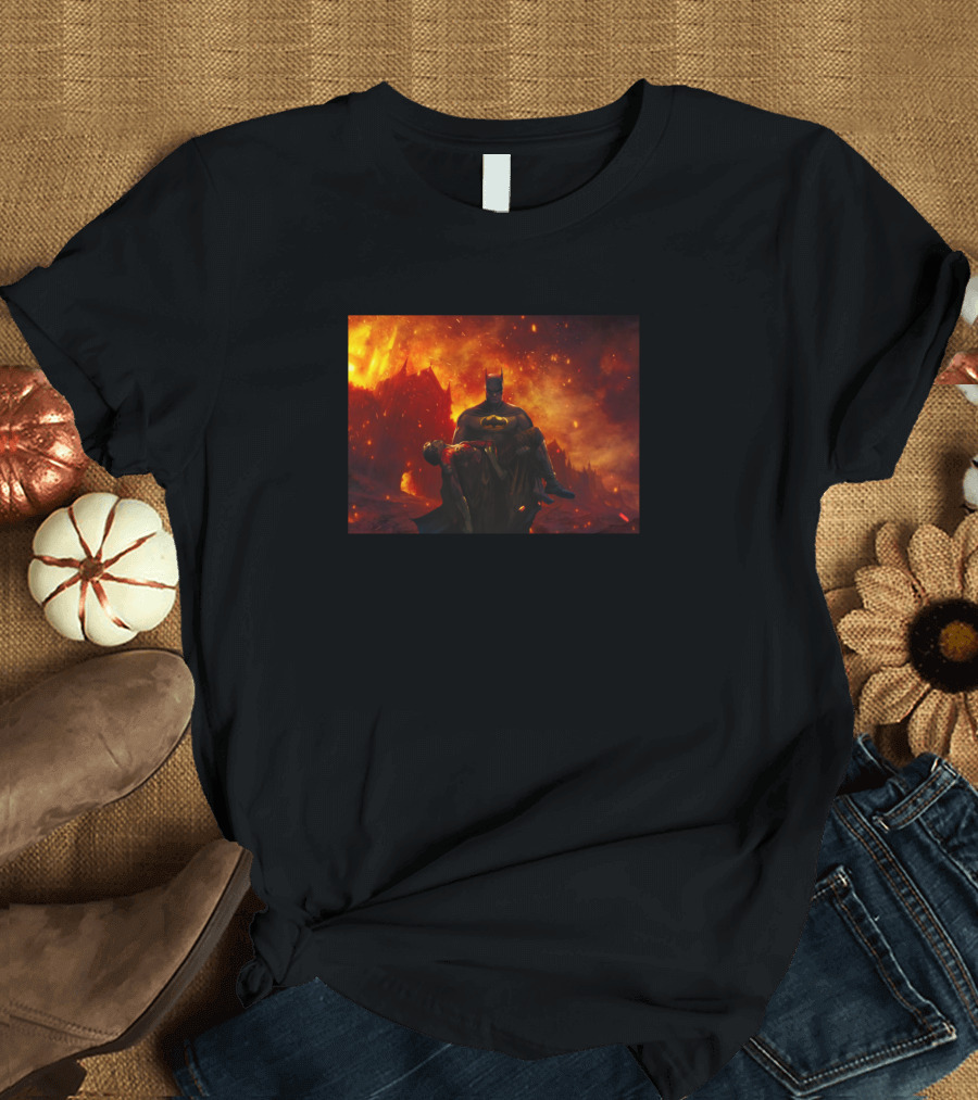 Batman The Death In The Family Fiery Background Scene T-Shirt