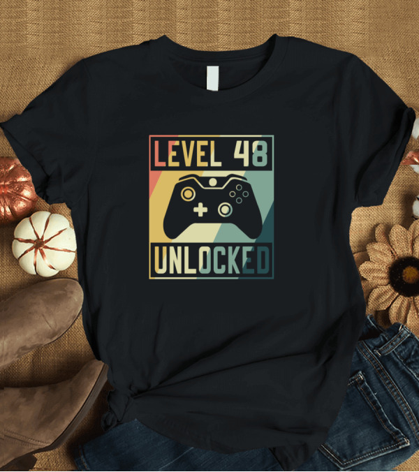 T-Shirt: Level 48 Unlocked Birthday Video Game Controller T-Shirt Level 48 Unlocked Birthday Video Game Controller T-Shirt