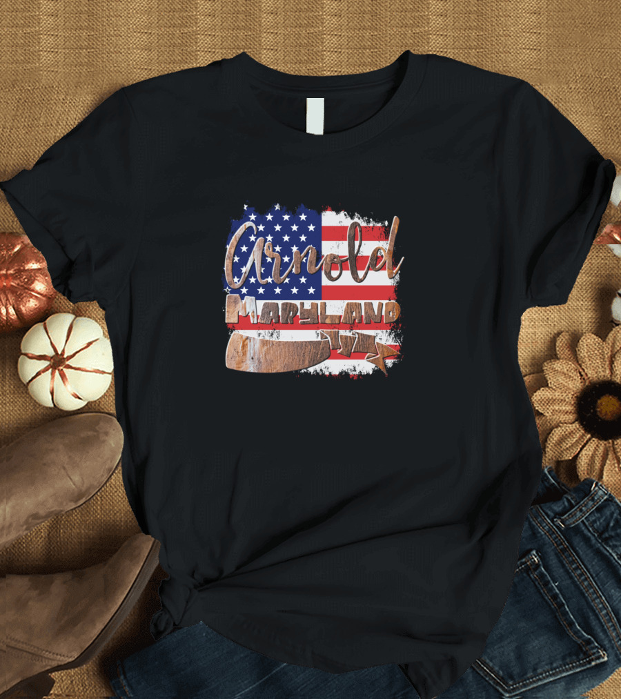 Arnold Maryland USA Flag Rustic T-Shirt