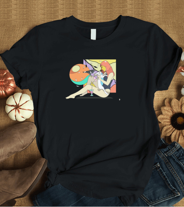 T-Shirt: Bauer Space Surrealism with Woman and Boba柄 T-Shirt Bauer Space Surrealism with Woman and Boba柄 T-Shirt