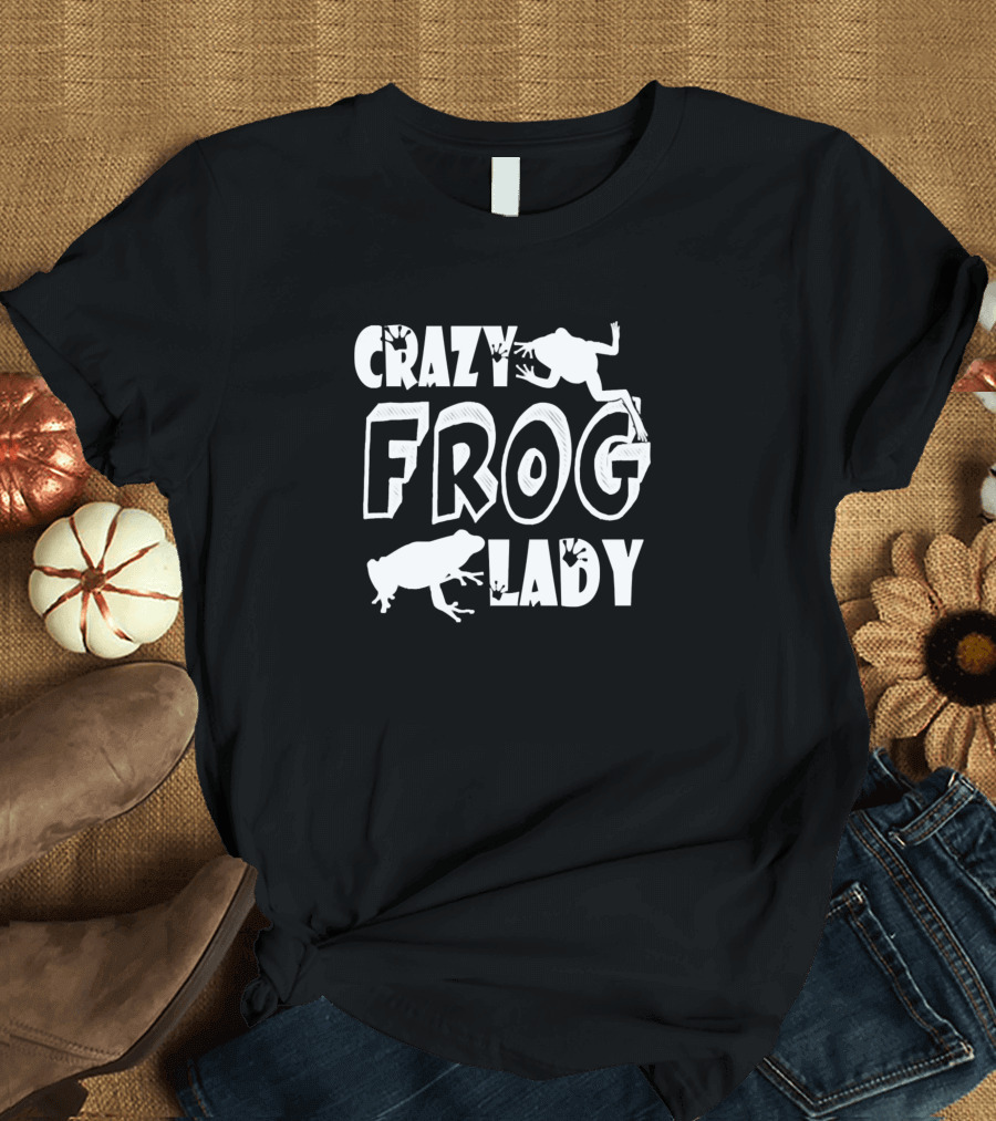 Crazy Frog Lady Text with Frog T-Shirt