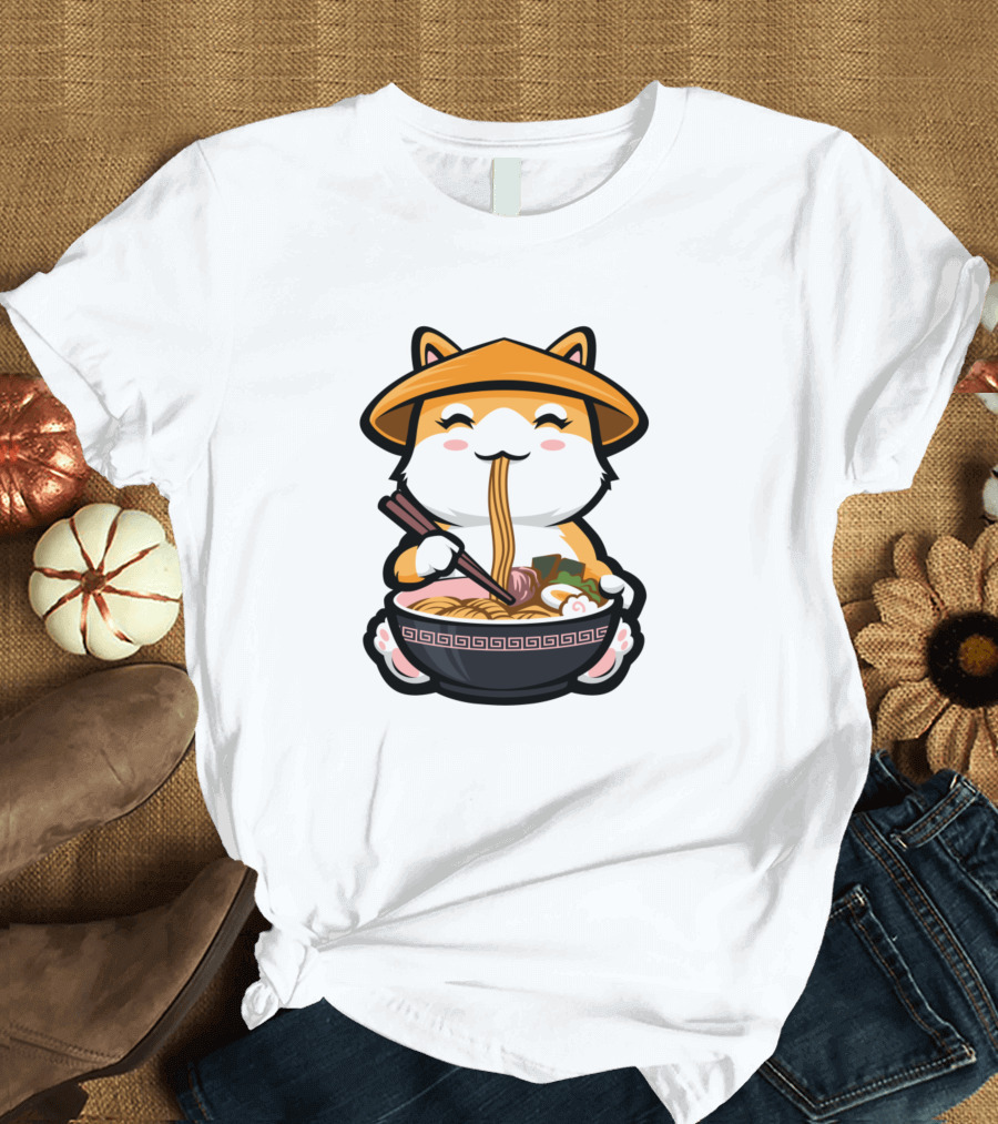 Kawaii Ramen Cat Anime Japanese T-Shirt