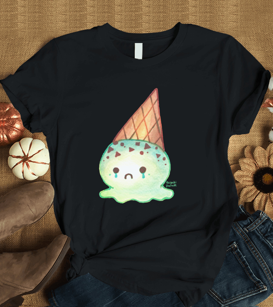 Sad Mintcone Taiyaki Parade Cute Ice Cream Cone T-Shirt