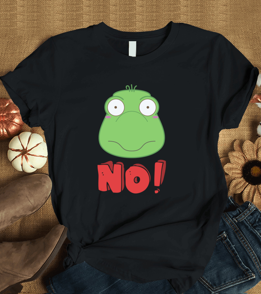 No Turtle Face Funny Expression with Bold Red No T-Shirt
