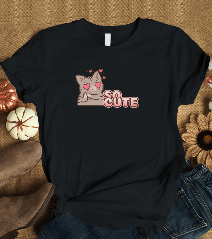 So Cute Cat with Heart Eyes and Adorable Expression T-Shirt