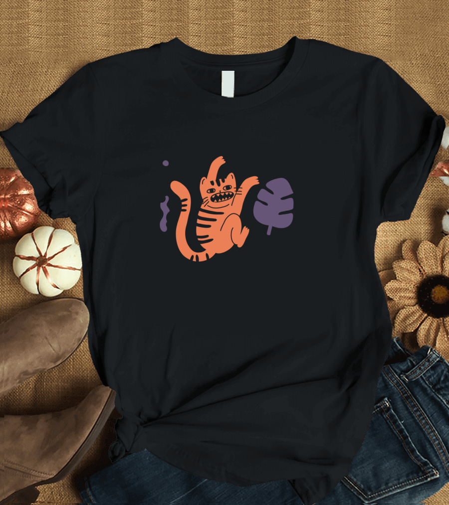 They Said I'm a Cat But in Reality I'm a Monkey Playful Jungle Leaves T-Shirt