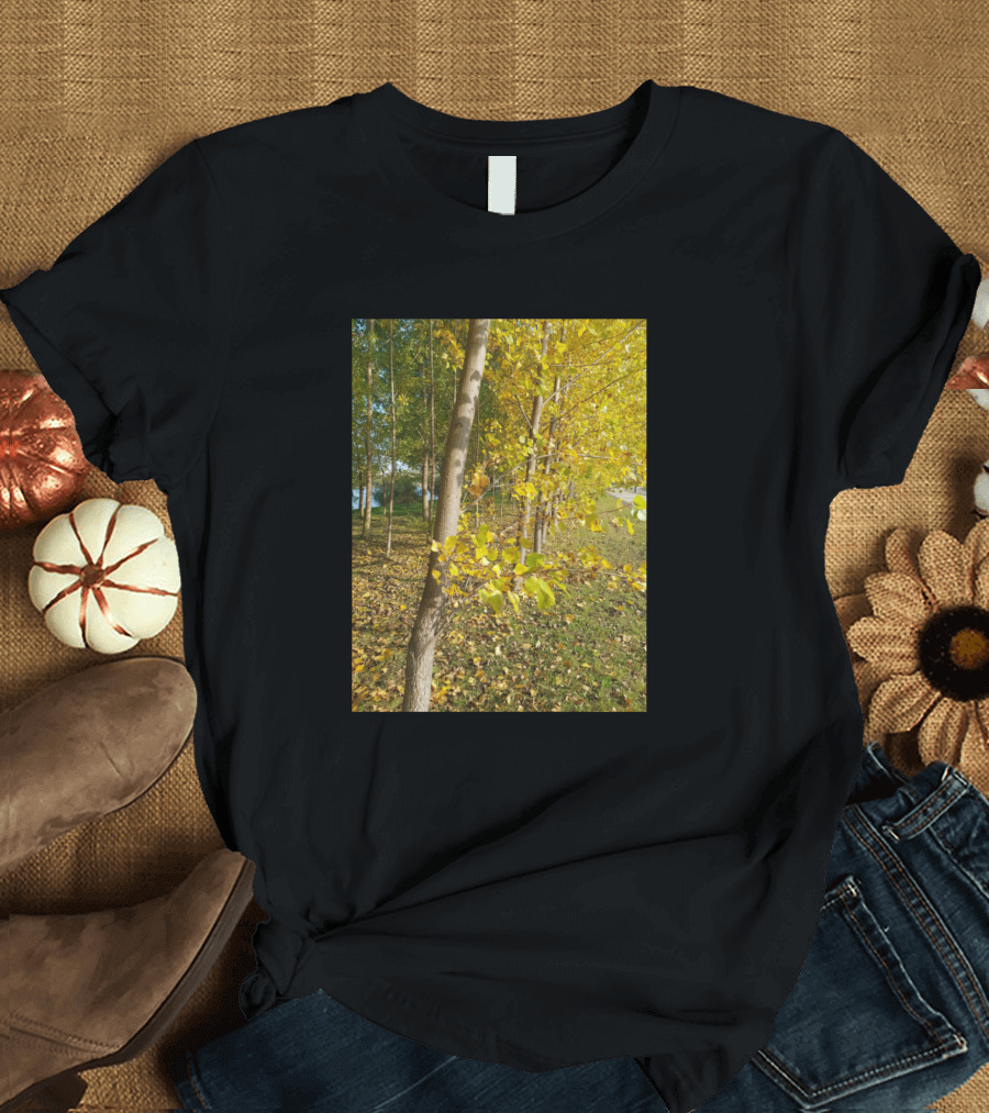 Yellow Trees Autumn Foliage Forest Scene T-Shirt