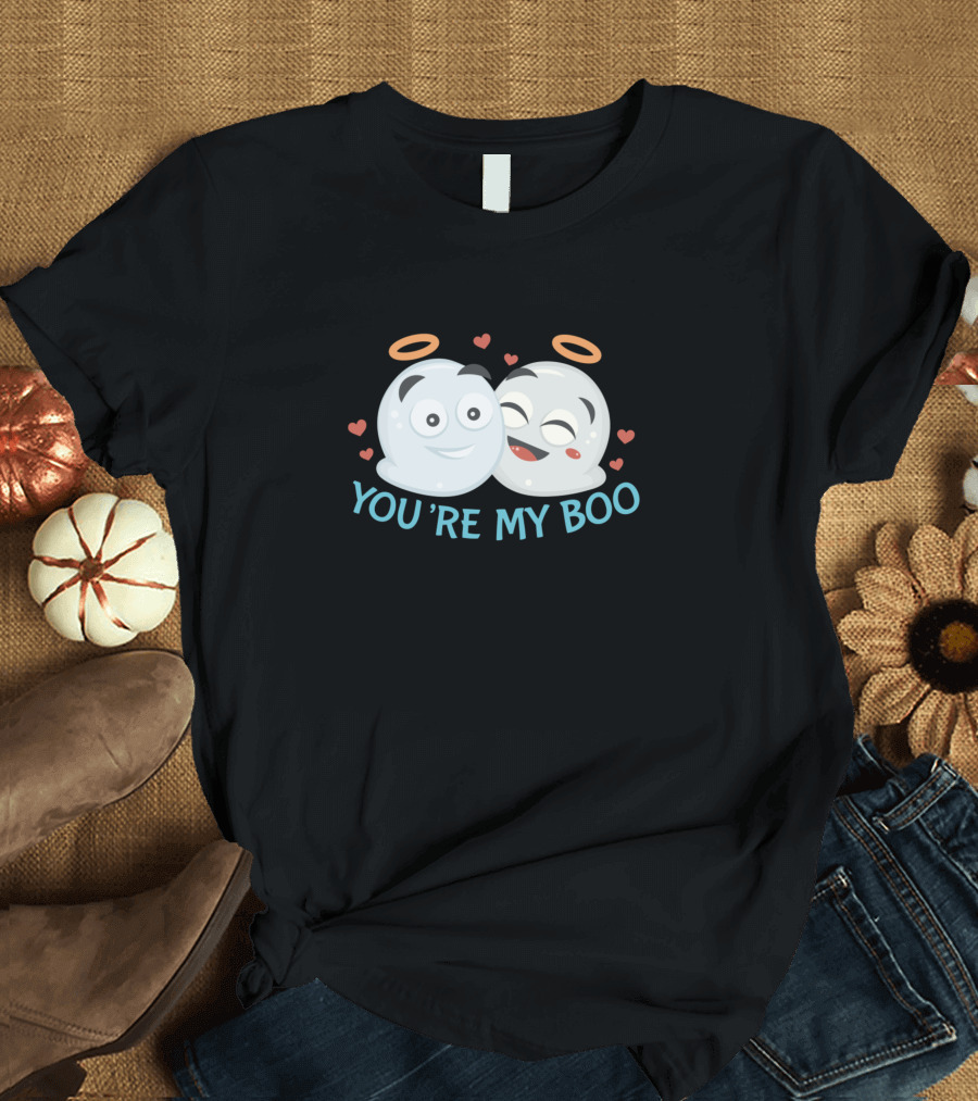 YOU'RE MY BOO Ghosts with Halos and Hearts T-Shirt