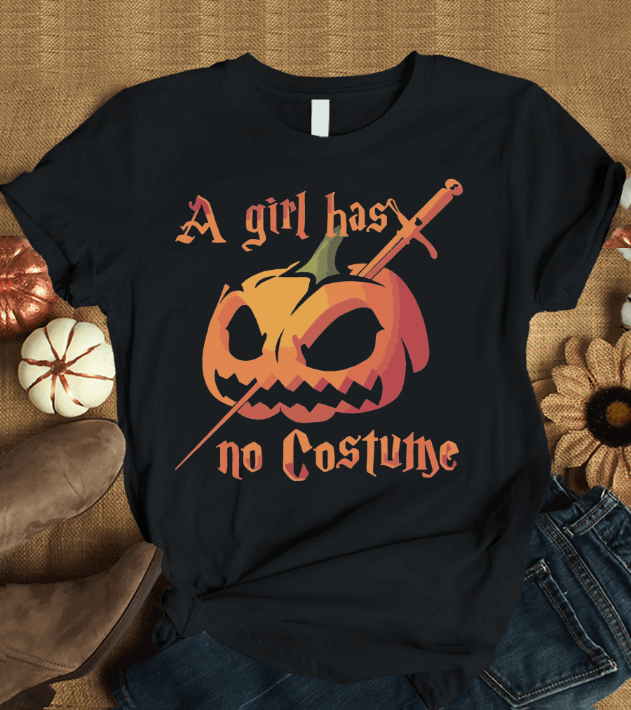 A Girl Has No Costume Pumpkin Sword T-Shirt