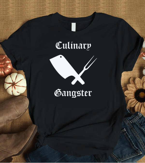 T-Shirt: Culinary Gangster Cleaver and Fork T-Shirt Culinary Gangster Cleaver and Fork T-Shirt