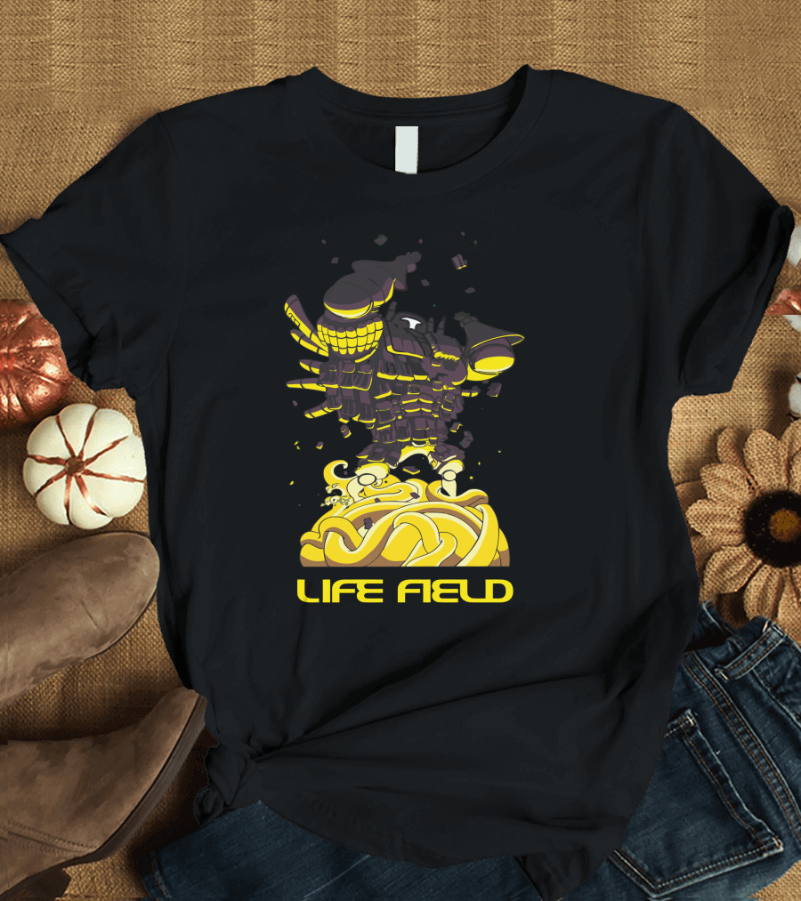 Life Field Abstract Yellow Robot Explosion Formation T-Shirt