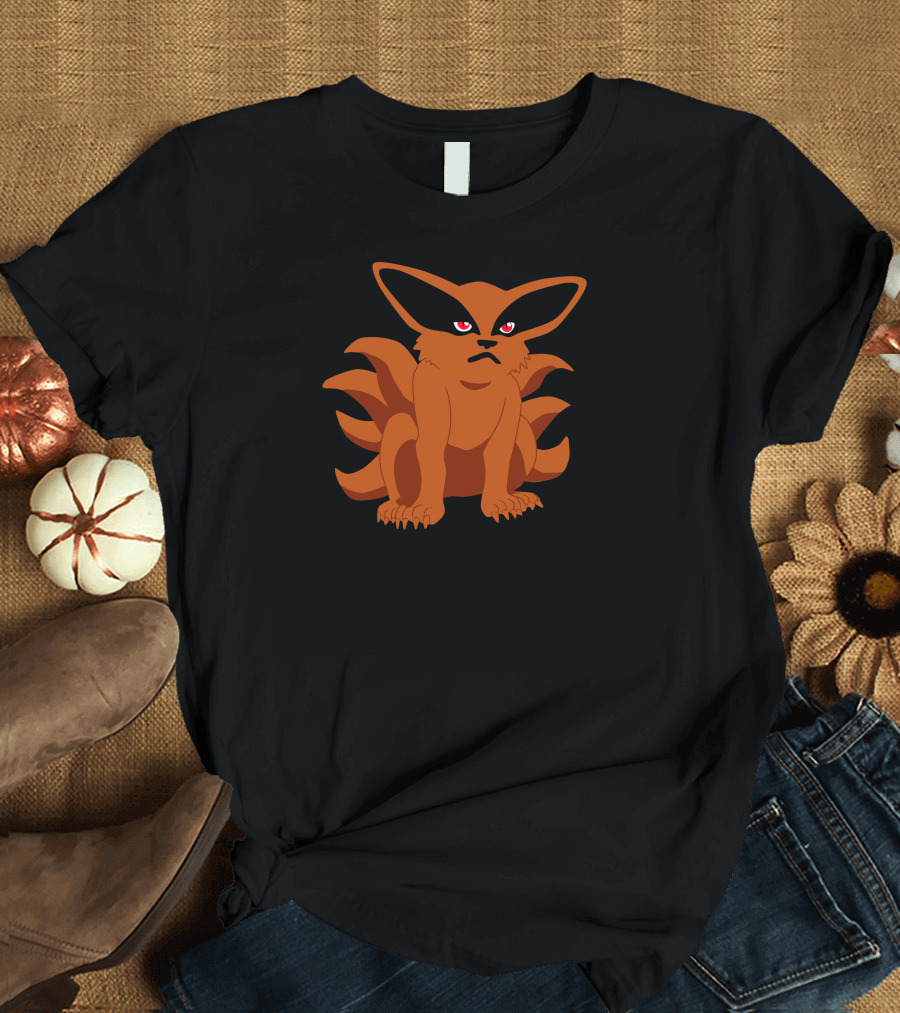Little Kurama Nine-Tailed Fox Anime Character T-Shirt