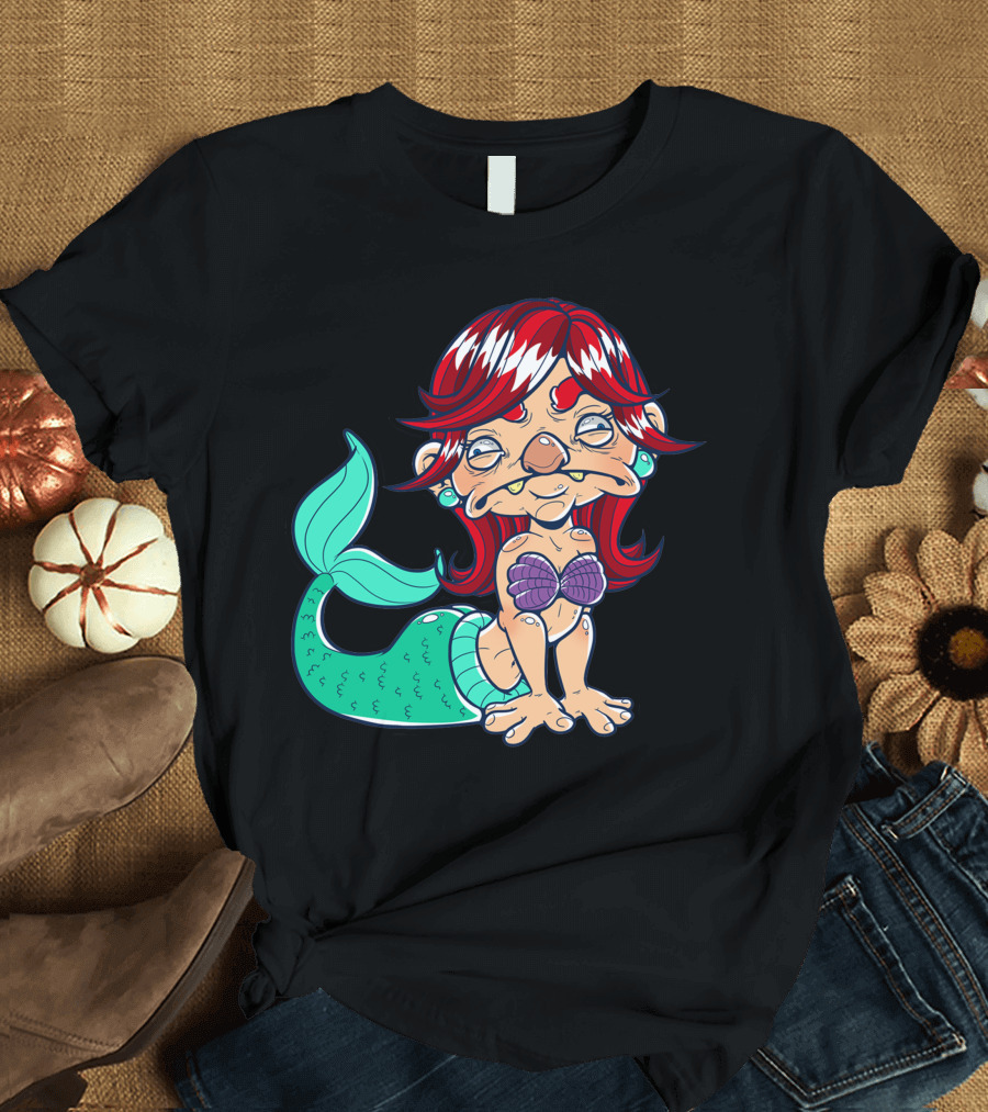 Little Ugly Mermaid Cartoon Character T-Shirt