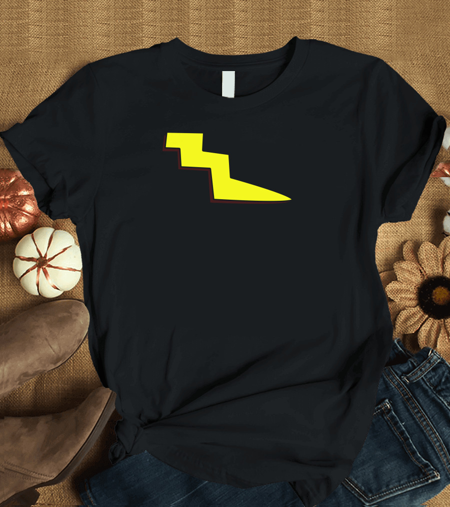 Doug Cartoon Throwback Quailman Yellow Lightning Bolt T-Shirt