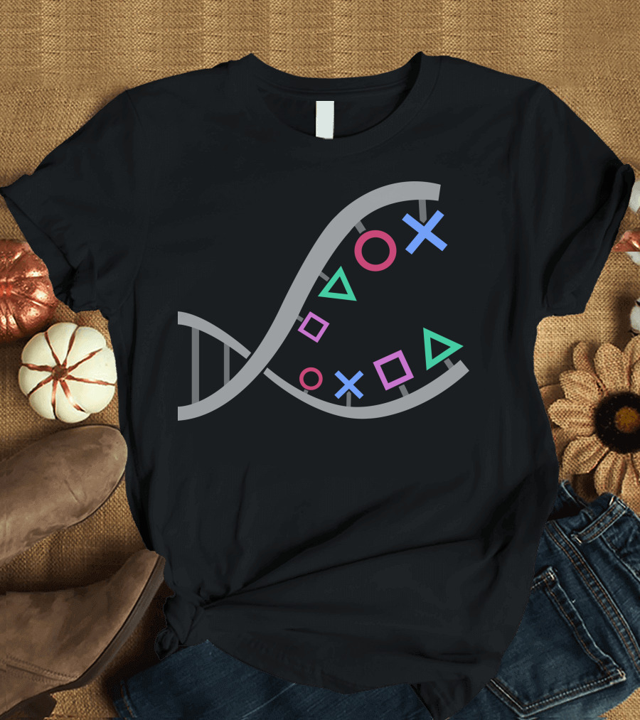 Gamer DNA PlayStation Symbols DNA Helix T-Shirt