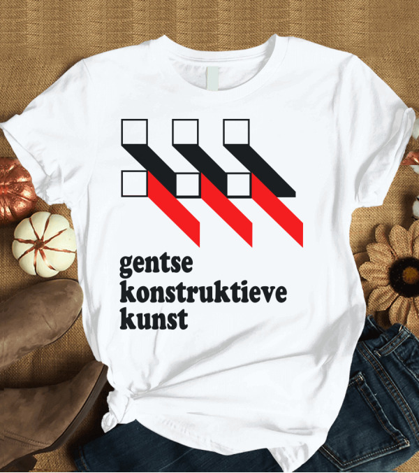 T-Shirt: Gentse Konstruktieve Kunst Black and Red Geometric T-Shirt Gentse Konstruktieve Kunst Black and Red Geometric T-Shirt