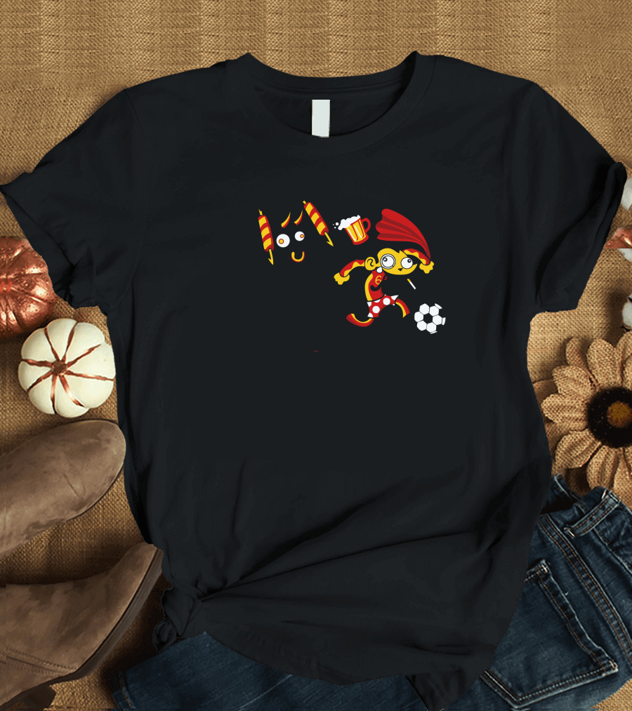 Spanish Folklore Soccer Adventure with Bull and Beer T-Shirt