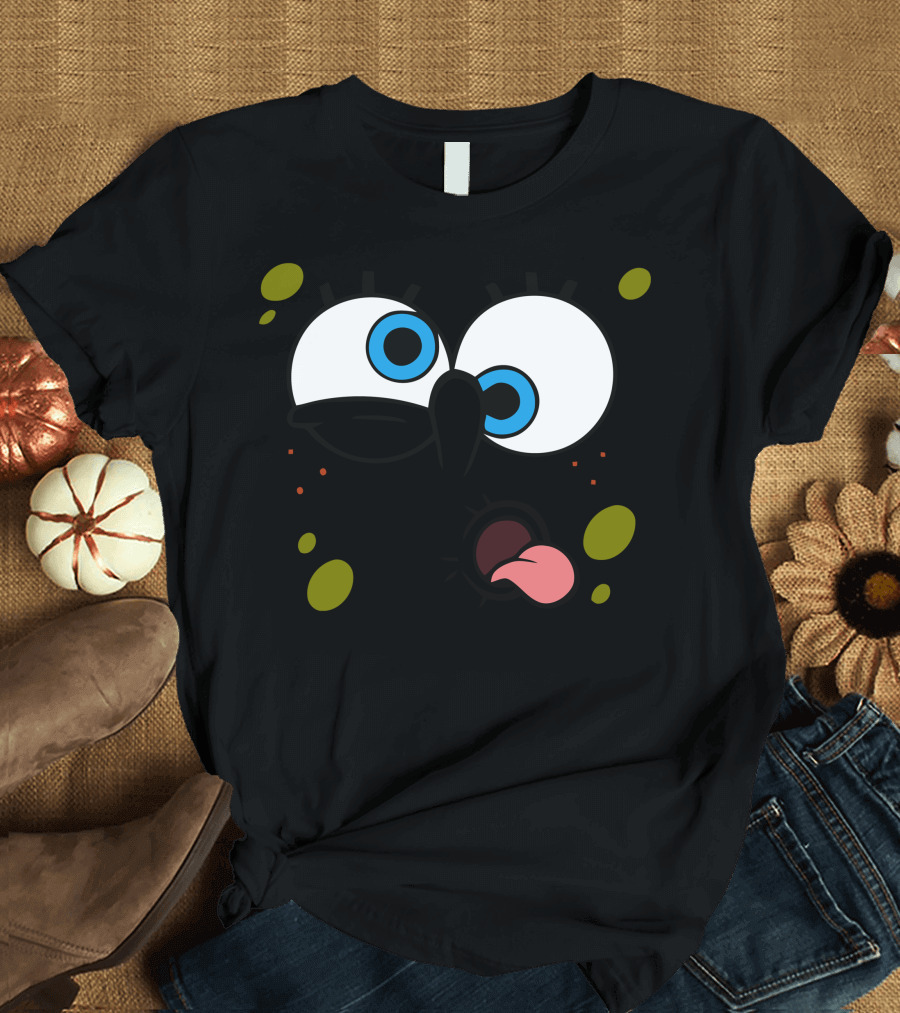 SpongeBob Funny Face Expression with Tongue and Big Eyes T-Shirt