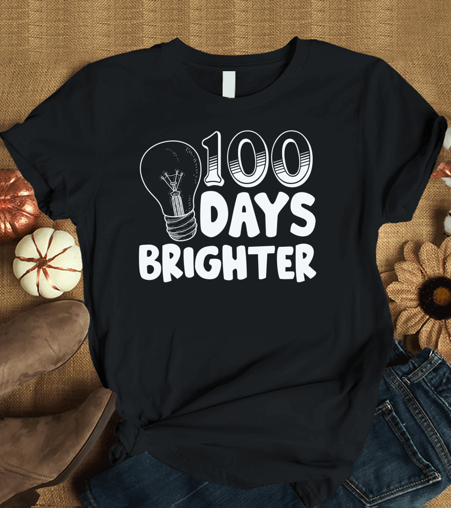 100 Days Brighter Light Bulb T-Shirt