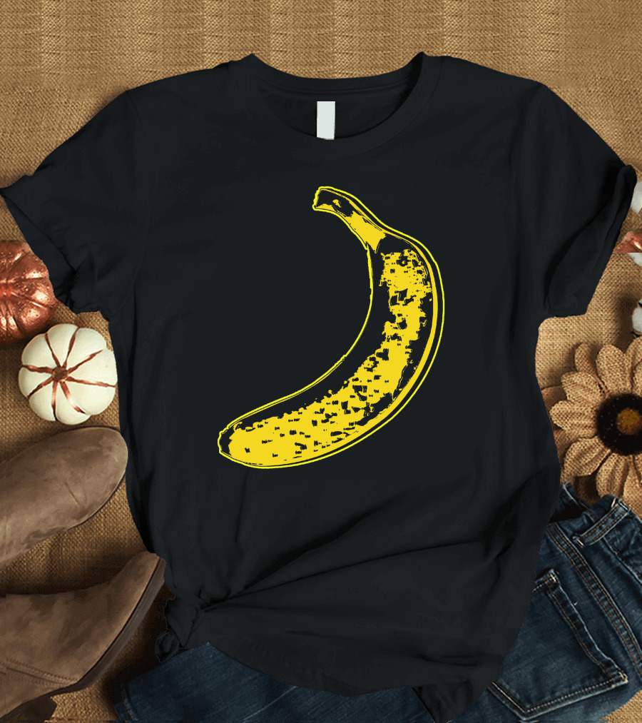 Banana Vit Pop Art Style Andy Warhol Velvet Underground Iconic Banana T-Shirt