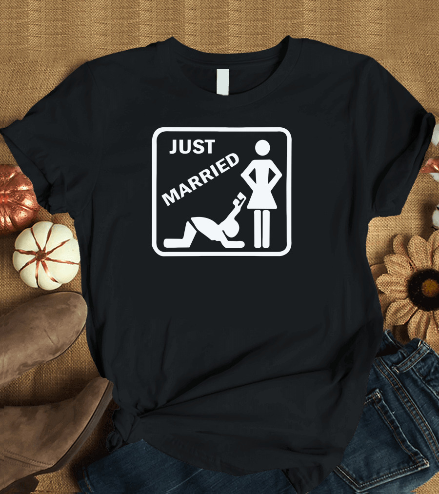 Just Married Funny Wrench Couple T-Shirt