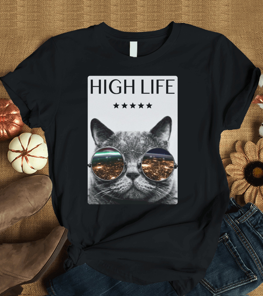 HIGH LIFE CAT CITY NIGHT GOGGLES FIVE STARS T-Shirt