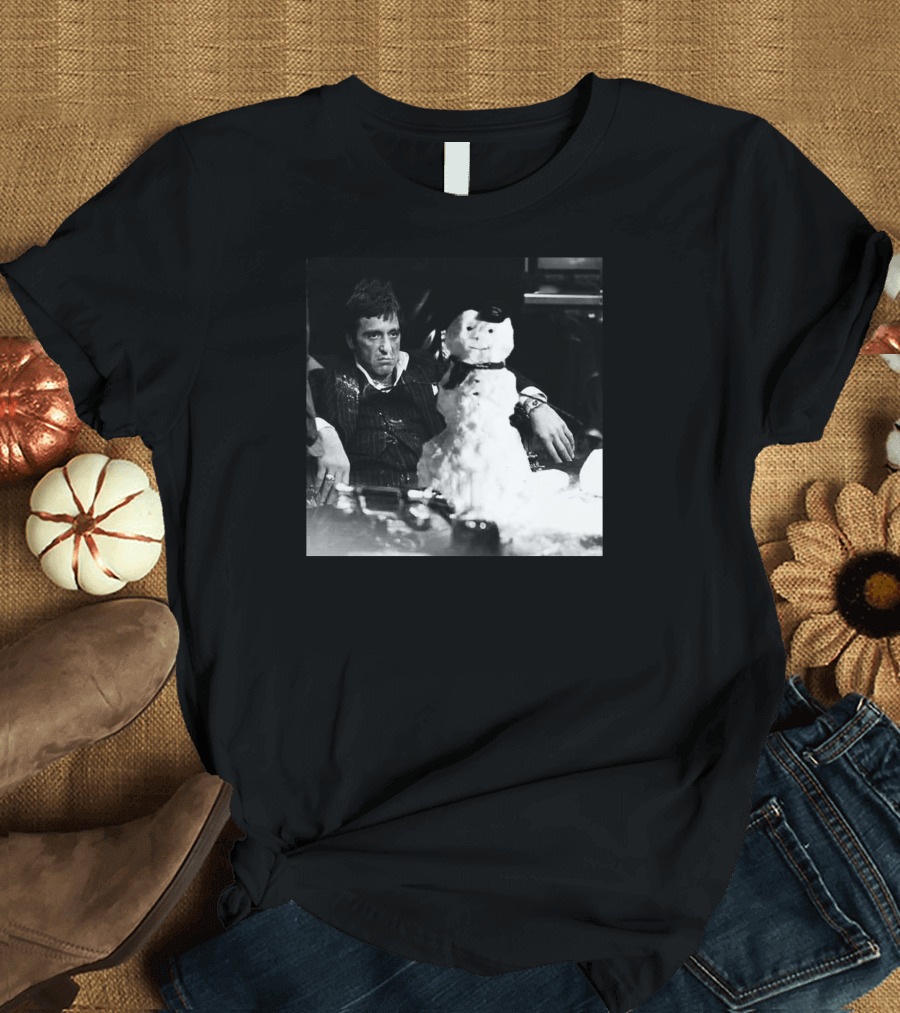Tony Montana Scarface Snowman Scene T-Shirt