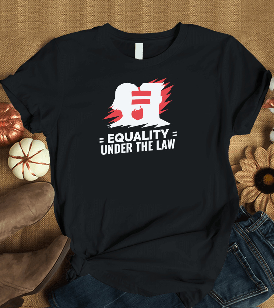 Equality Under The Law Red and White Silhouette with Equal Sign T-Shirt