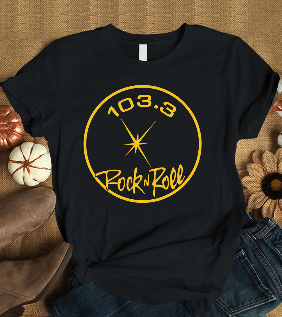 103.3 KDF Rock N Roll Radio Circular T-Shirt