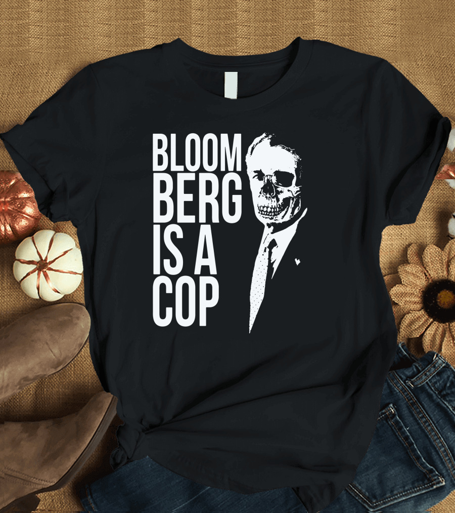 BLOOM BERG IS A COP Skull Suit Image T-Shirt