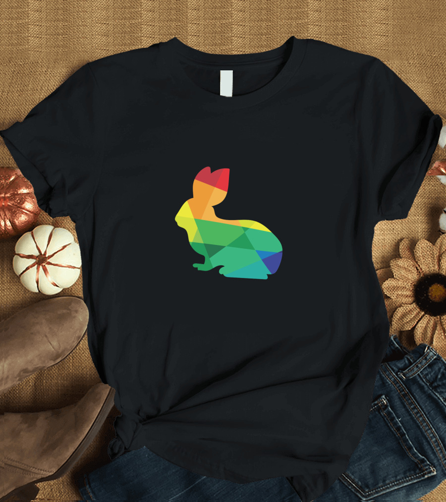 Easter Bunny Rainbow Polygon T-Shirt