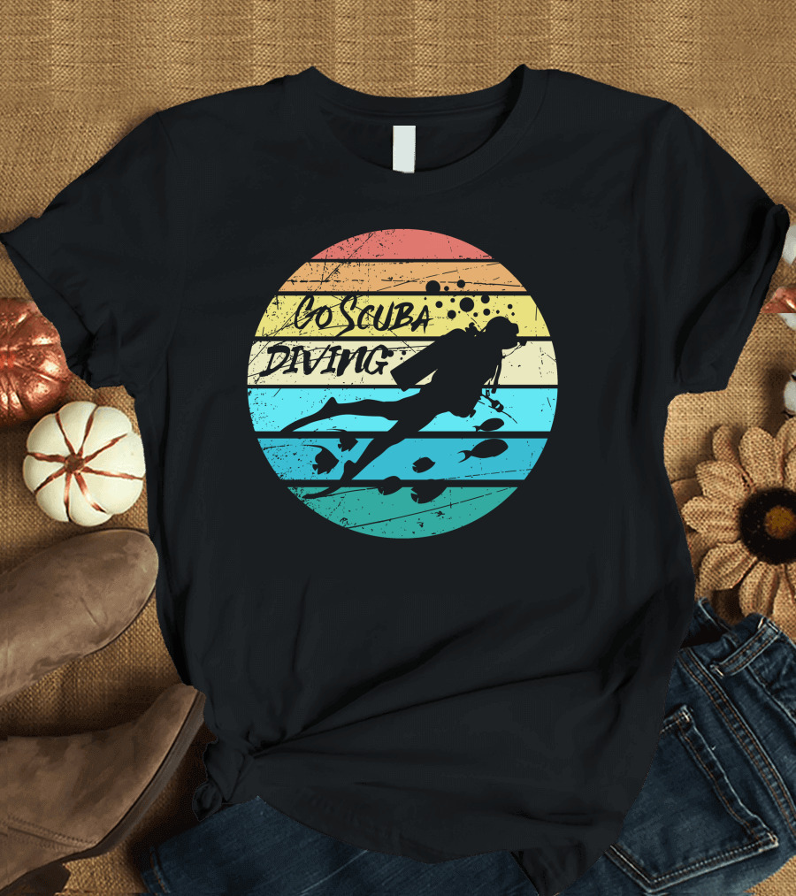 Go Scuba Diving Vintage Sunset Ocean Dive T-Shirt